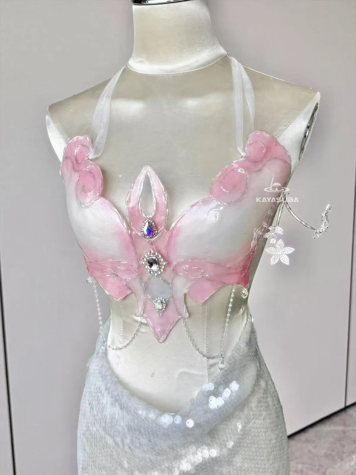 PEACHBEAM PINK COSPLAY COSTUME RESIN MERMAID PORCELAIN CORSET BRA TOP