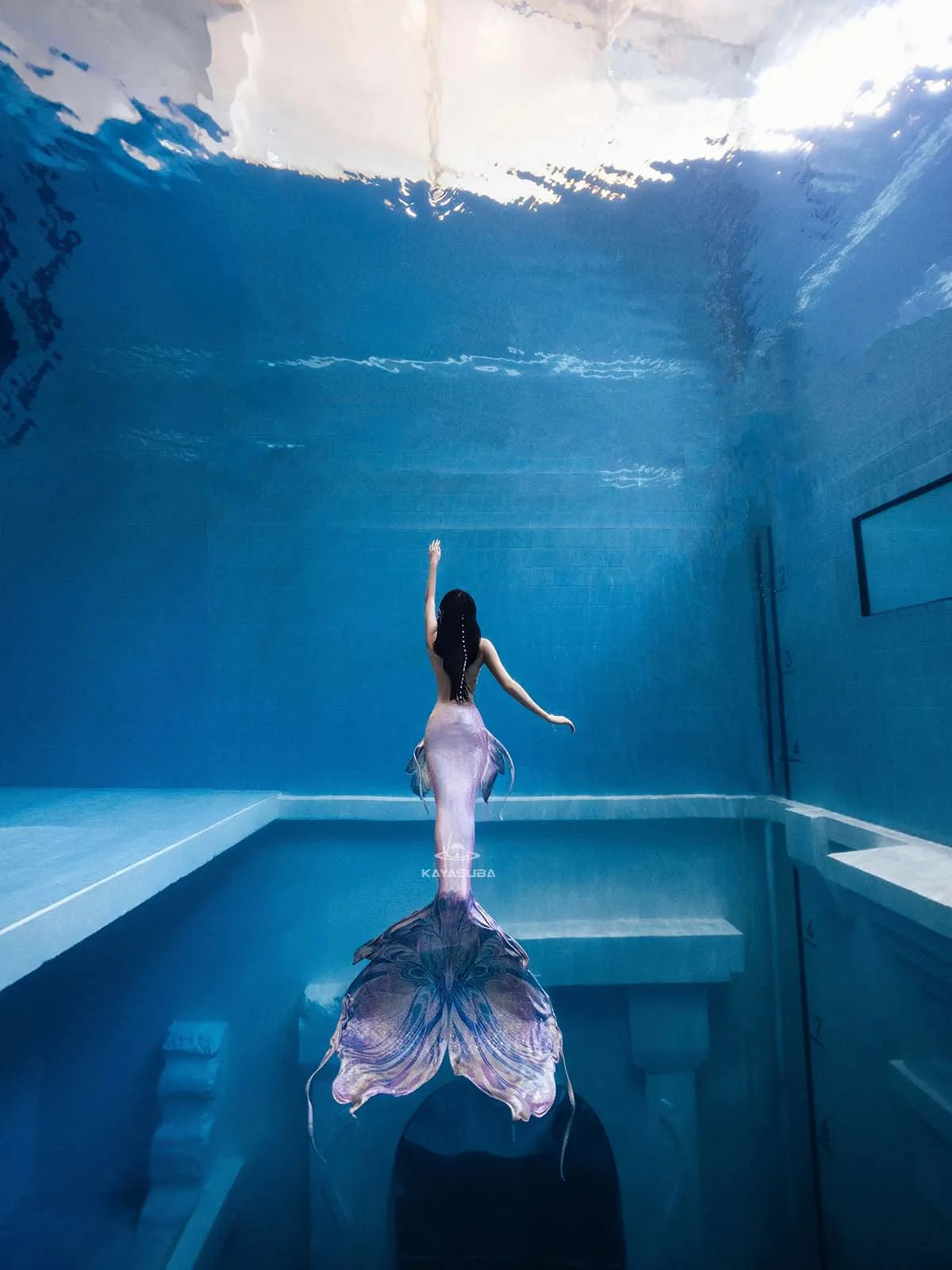 BILLOWY PINK CLOUD MERMAID TAIL DIVING AQUARIUM PHOTOGRAPHY SWIMSUIT FISH SKIN+MERMAID CORSET BRA TOP SET