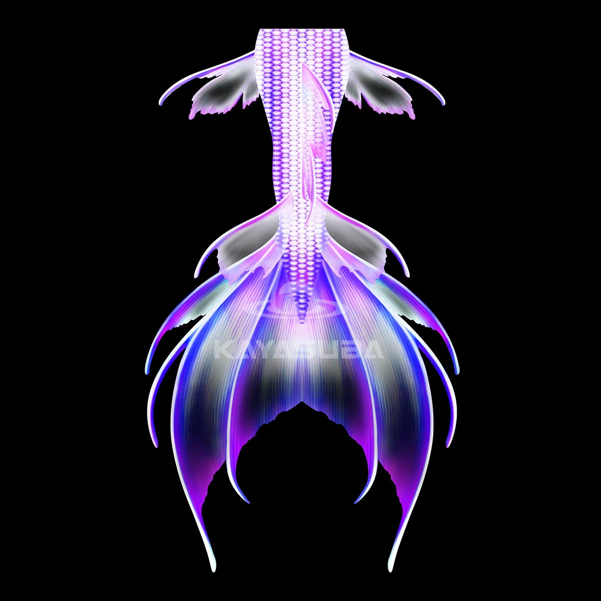 PEACHBEAM PURPLE MERMAID TAIL DIVING AQUARIUM PHOTOGRAPHY SWIMSUIT FISH SKIN+MERMAID CORSET BRA TOP SET