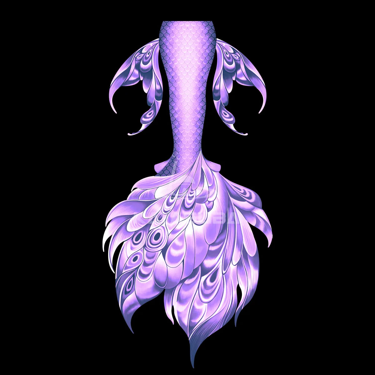 PALE PURPLE MERMAID TAIL DIVING AQUARIUM PHOTOGRAPHY SWIMSUIT FISH SKIN+MERMAID CORSET BRA TOP SET