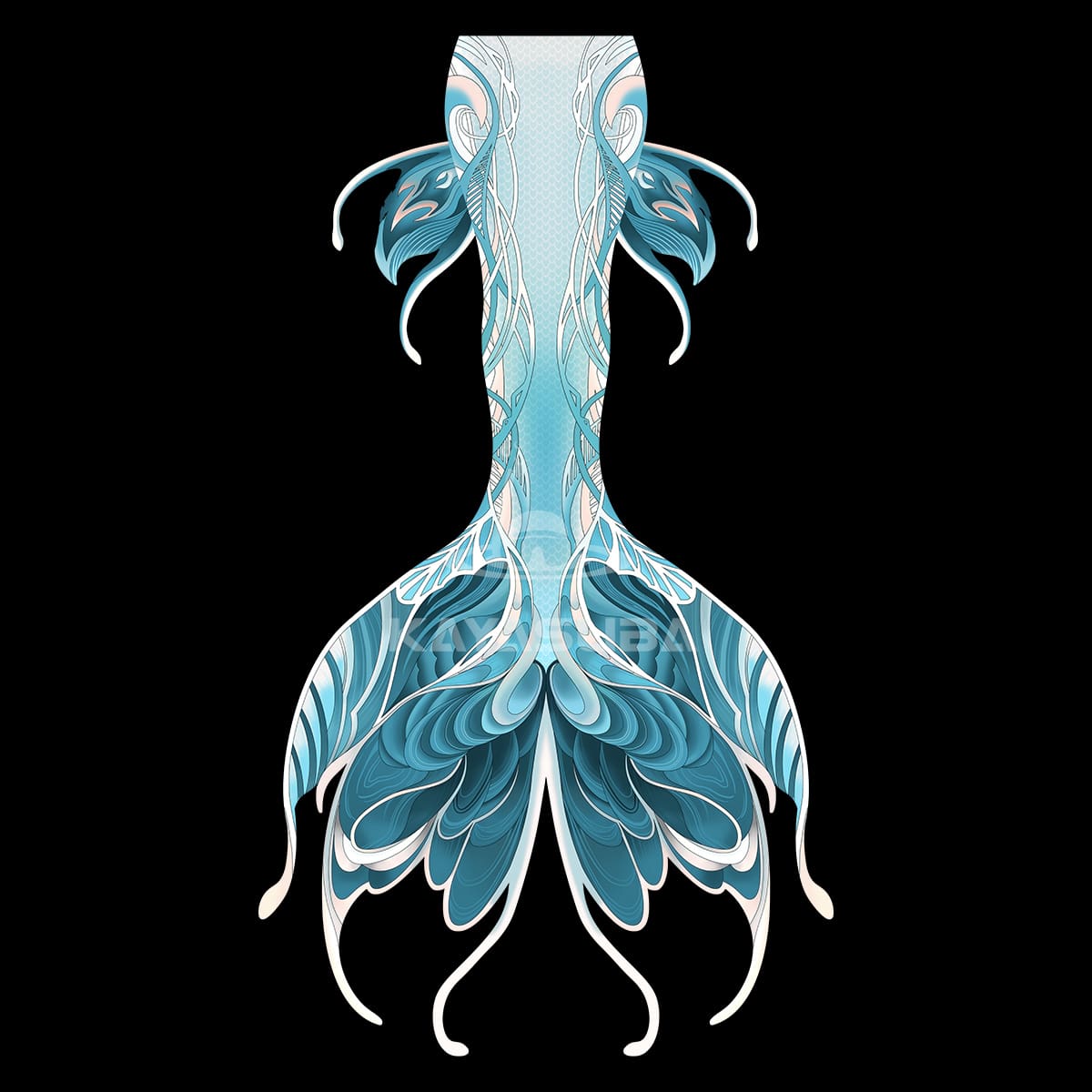 CELADON BLUE MERMAID TAIL DIVING AQUARIUM PHOTOGRAPHY SWIMSUIT FISH SKIN+MERMAID CORSET BRA TOP SET PATENT-PROTECTION