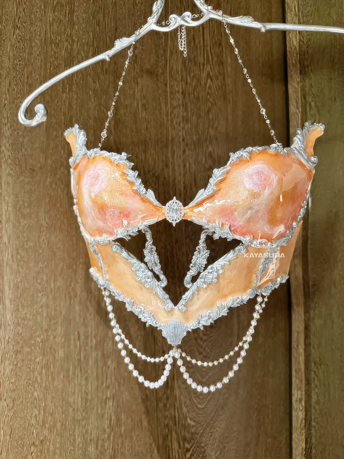 CELADON ORANGE COSPLAY COSTUME RESIN MERMAID PORCELAIN CORSET BRA TOP