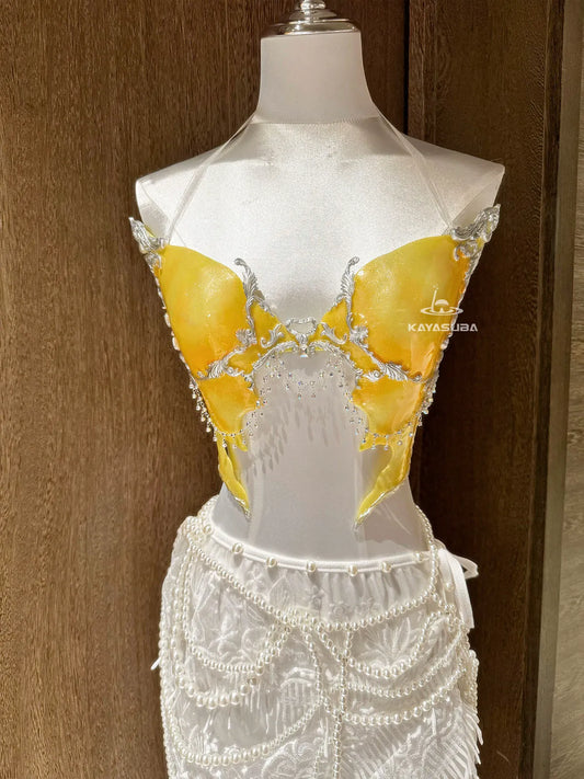 ROCOLEMON COSPLAY COSTUME RESIN MERMAID PORCELAIN CORSET BRA TOP