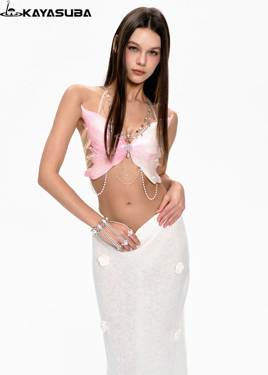 PEARLBUTTERFLY COSPLAY COSTUME RESIN MERMAID PORCELAIN CORSET BRA TOP