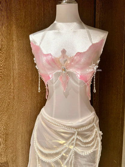 SIRENDANCE PINK COSPLAY COSTUME RESIN MERMAID PORCELAIN CORSET BRA TOP