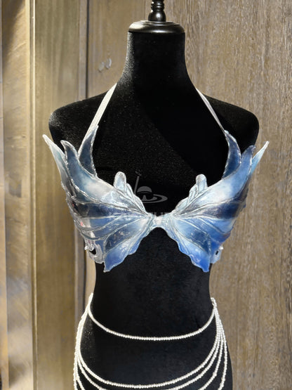 CATALPA BLUE MERMAID TAIL DIVING AQUARIUM PHOTOGRAPHY SWIMSUIT FISH SKIN+MERMAID CORSET BRA TOP SET PATENT-PROTECTION