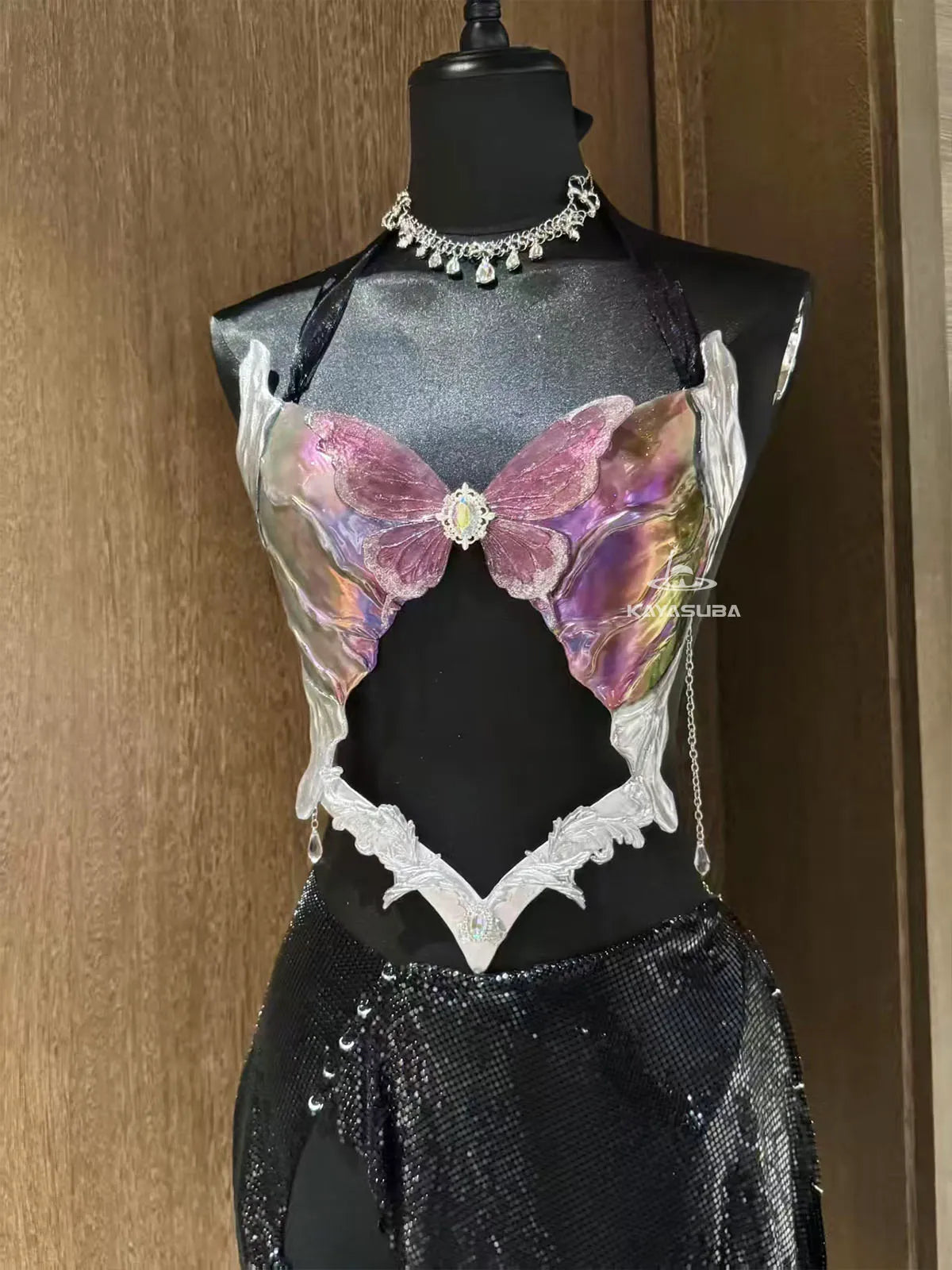 PALE PURPLE COSPLAY COSTUME RESIN MERMAID PORCELAIN CORSET BRA TOP SET
