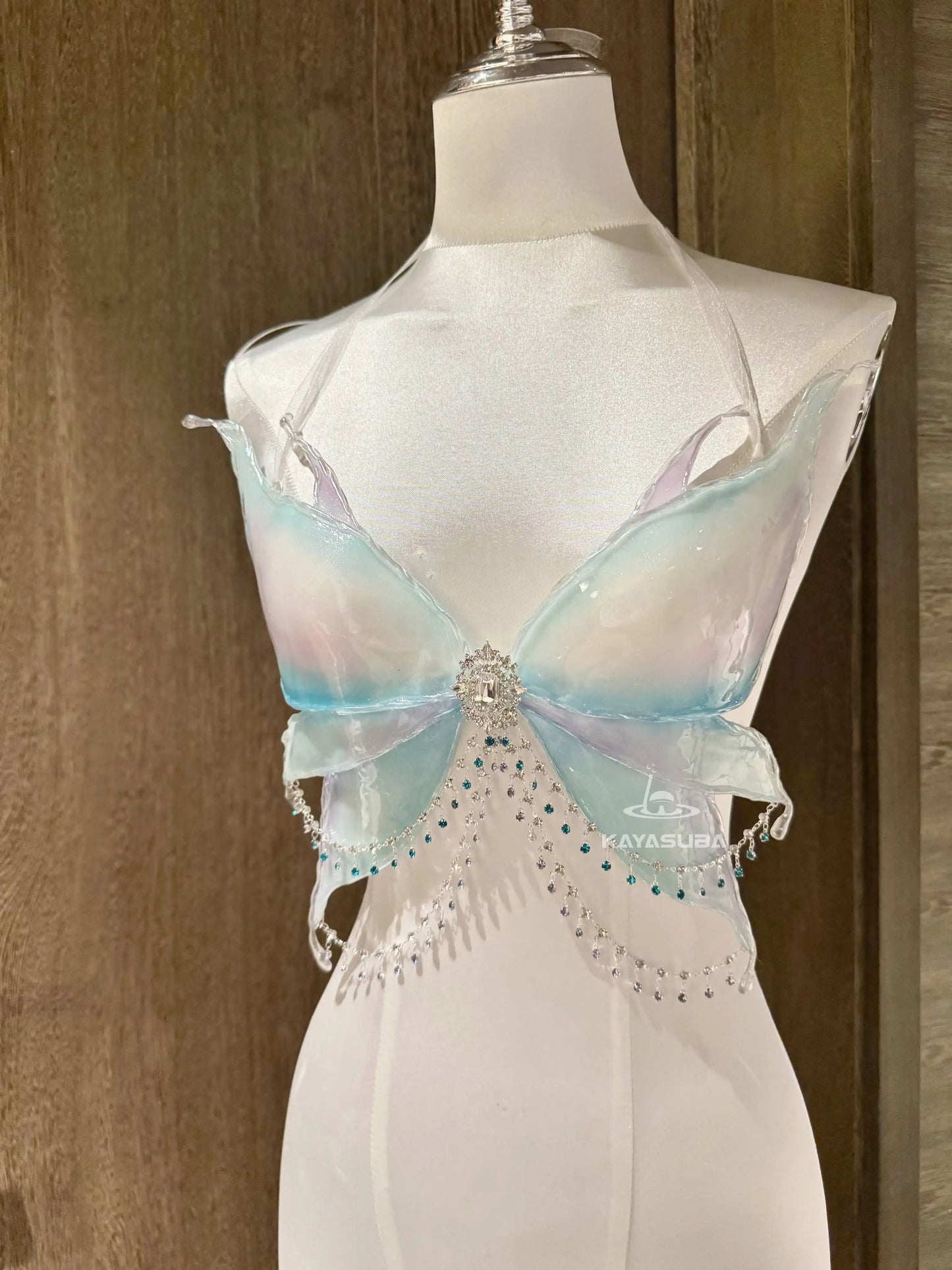 SNOWY BLUE COSPLAY COSTUME RESIN MERMAID PORCELAIN CORSET BRA TOP