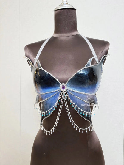 SNOWY PURPLE COSPLAY COSTUME RESIN MERMAID PORCELAIN CORSET BRA TOP