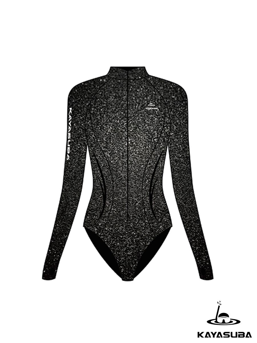 SILVER TIDE  BLACK WET LOOK DIVING SUIT STYLISH HIGH QUALITY SCUBA GEAR