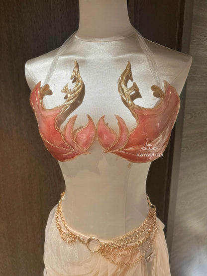 KIBE GOLDEN COSPLAY COSTUME RESIN MERMAID PORCELAIN CORSET BRA TOP