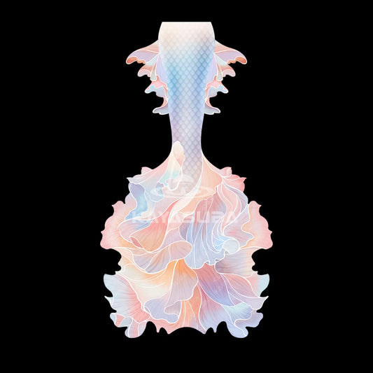 BLOOM ORANGE MERMAID TAIL DIVING AQUARIUM PHOTOGRAPHY SWIMSUIT FISH SKIN+MERMAID CORSET BRA TOP SET