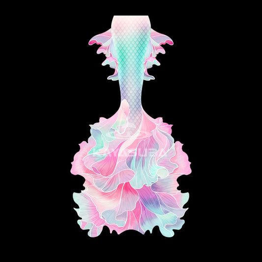 BlOOM PINK MERMAID TAIL DIVING AQUARIUM PHOTOGRAPHY SWIMSUIT FISH SKIN+MERMAID CORSET BRA TOP SET