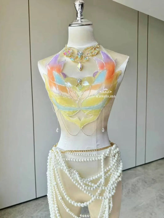 FLUXORANGE COSPLAY COSTUME RESIN MERMAID PORCELAIN CORSET BRA TOP