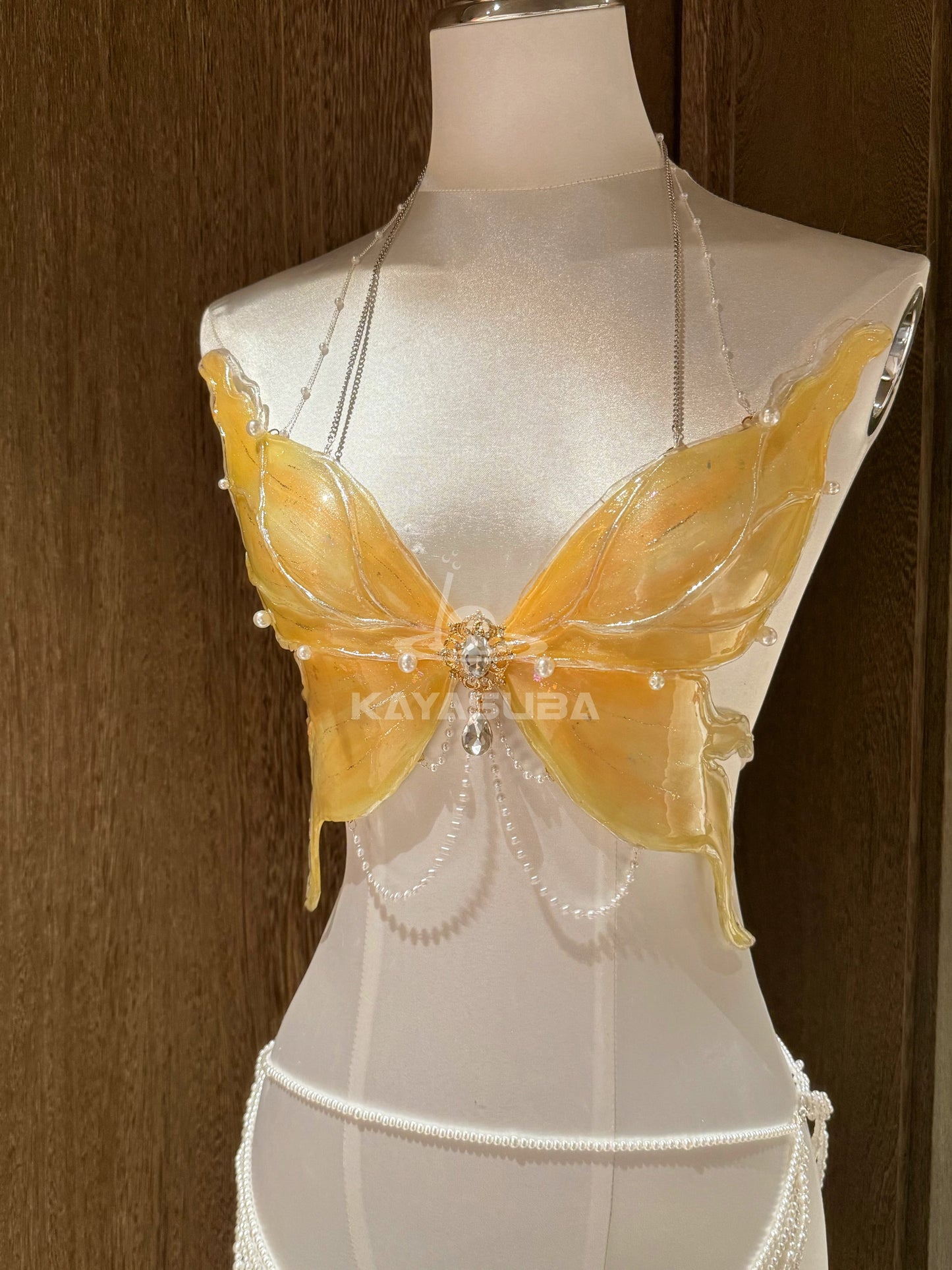 AMETHYSTINE GOLDEN COSPLAY COSTUME RESIN MERMAID PORCELAIN CORSET BRA TOP